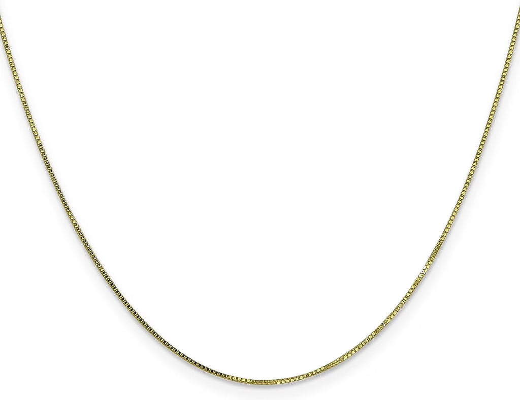 Solid 10k Yellow Gold 0.9mm Box Chain - 18" G56703