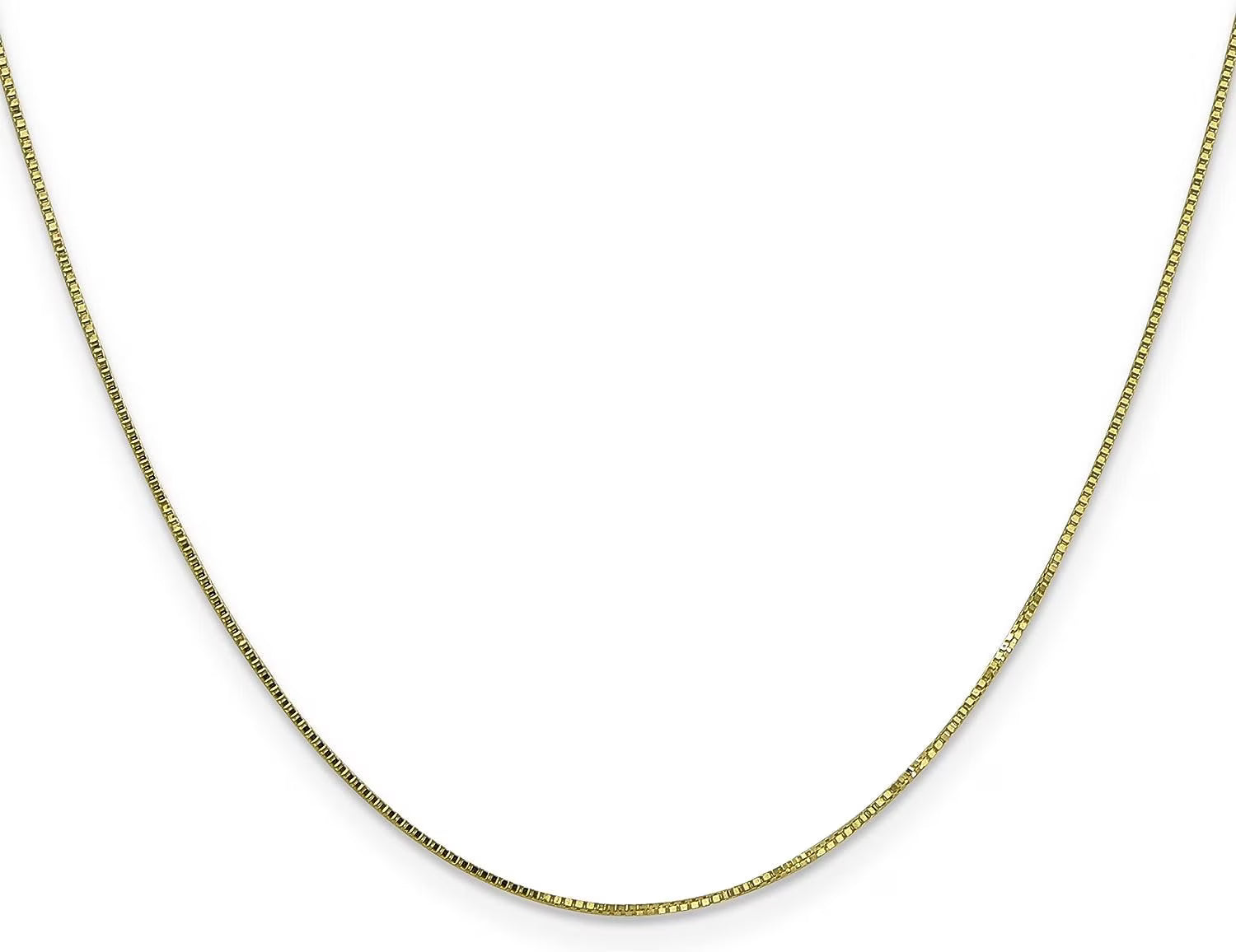 Solid 10k Yellow Gold 0.9mm Box Chain - 18" G56703