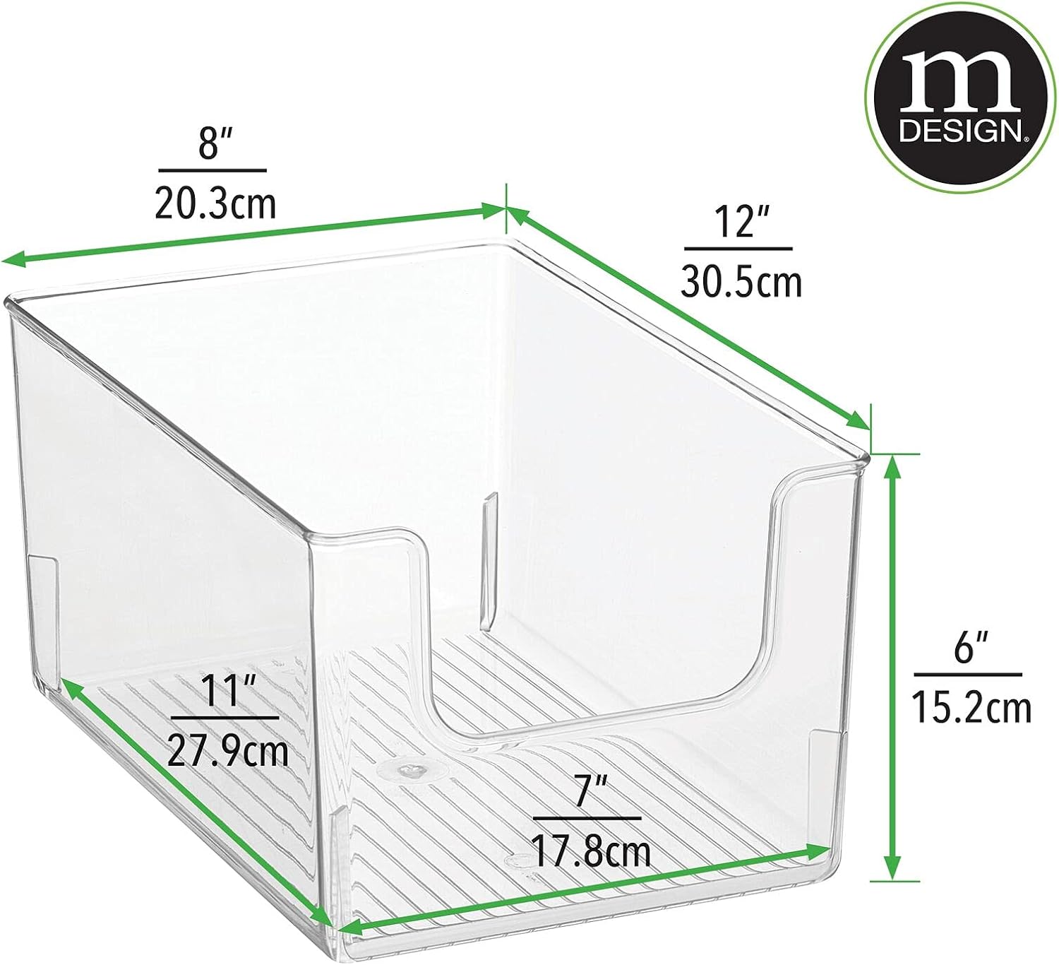 Clear Stackable Plastic Open Front Storage Organizer Bin Basket, 8 Pack H904979