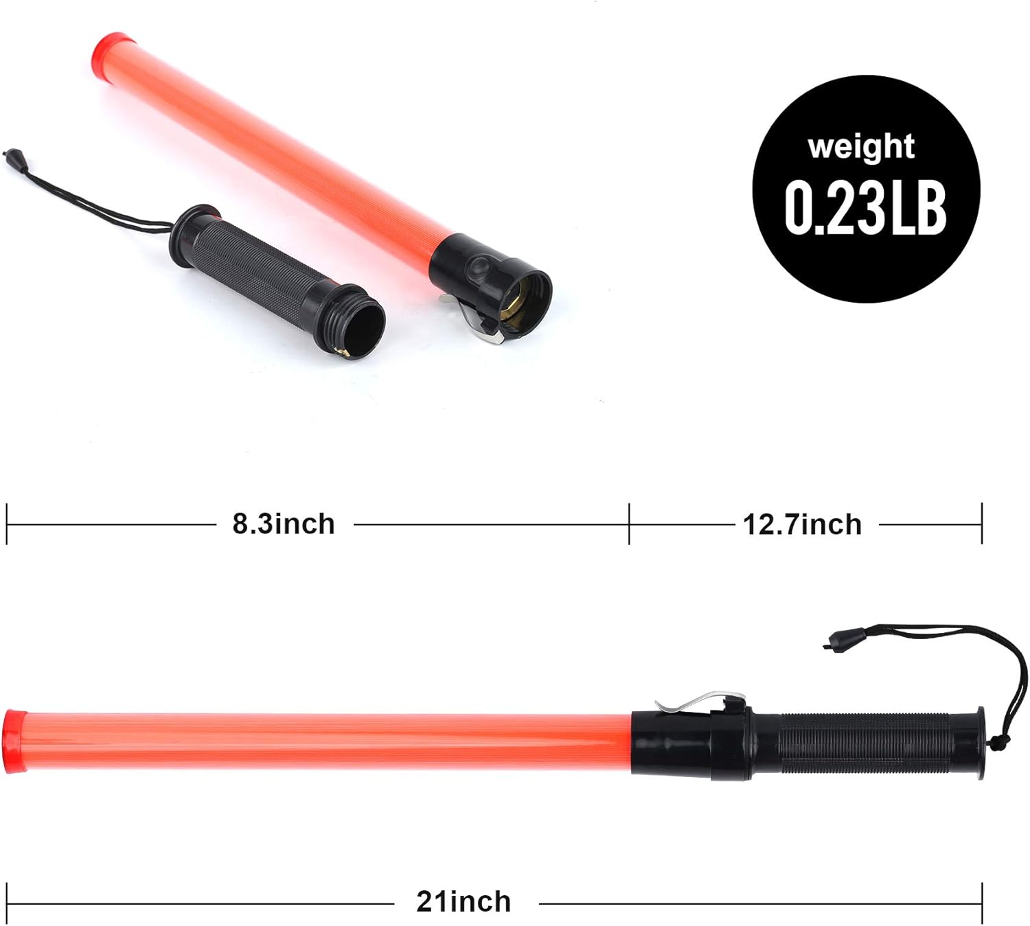 10 Pieces 21-inch Traffic Control Wand with 6 Red LED, 2 Flashing Modes, Pack of 2 S191