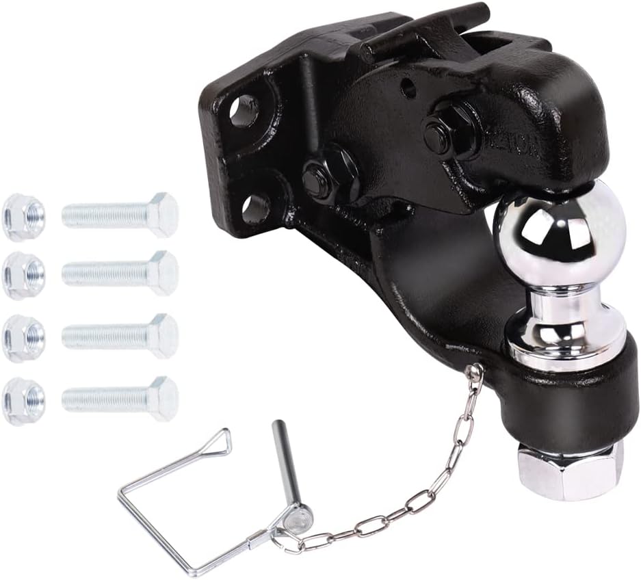 Pintle Hook Trailer Hitches with 2-5/16 Inch Ball, 16000 lbs, Black Powder Coat, Pack of 2 P119
