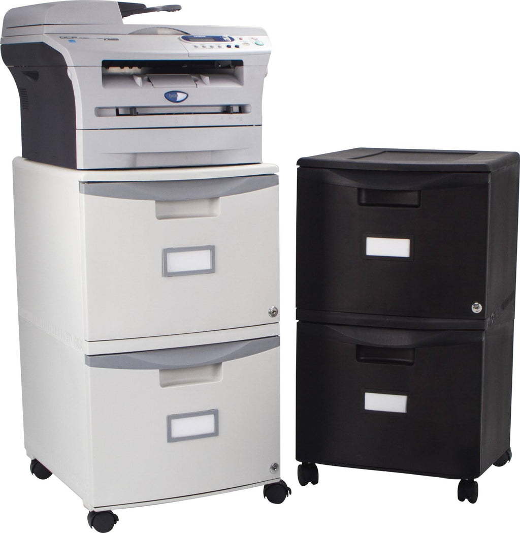 2-Drawer Mobile File Cabinet with Lock, All Black Y112