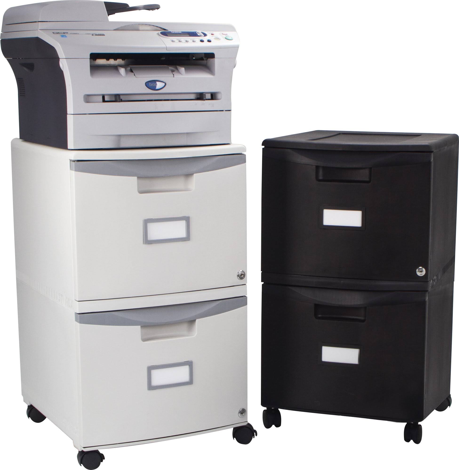 2-Drawer Mobile File Cabinet with Lock, All Black Y112