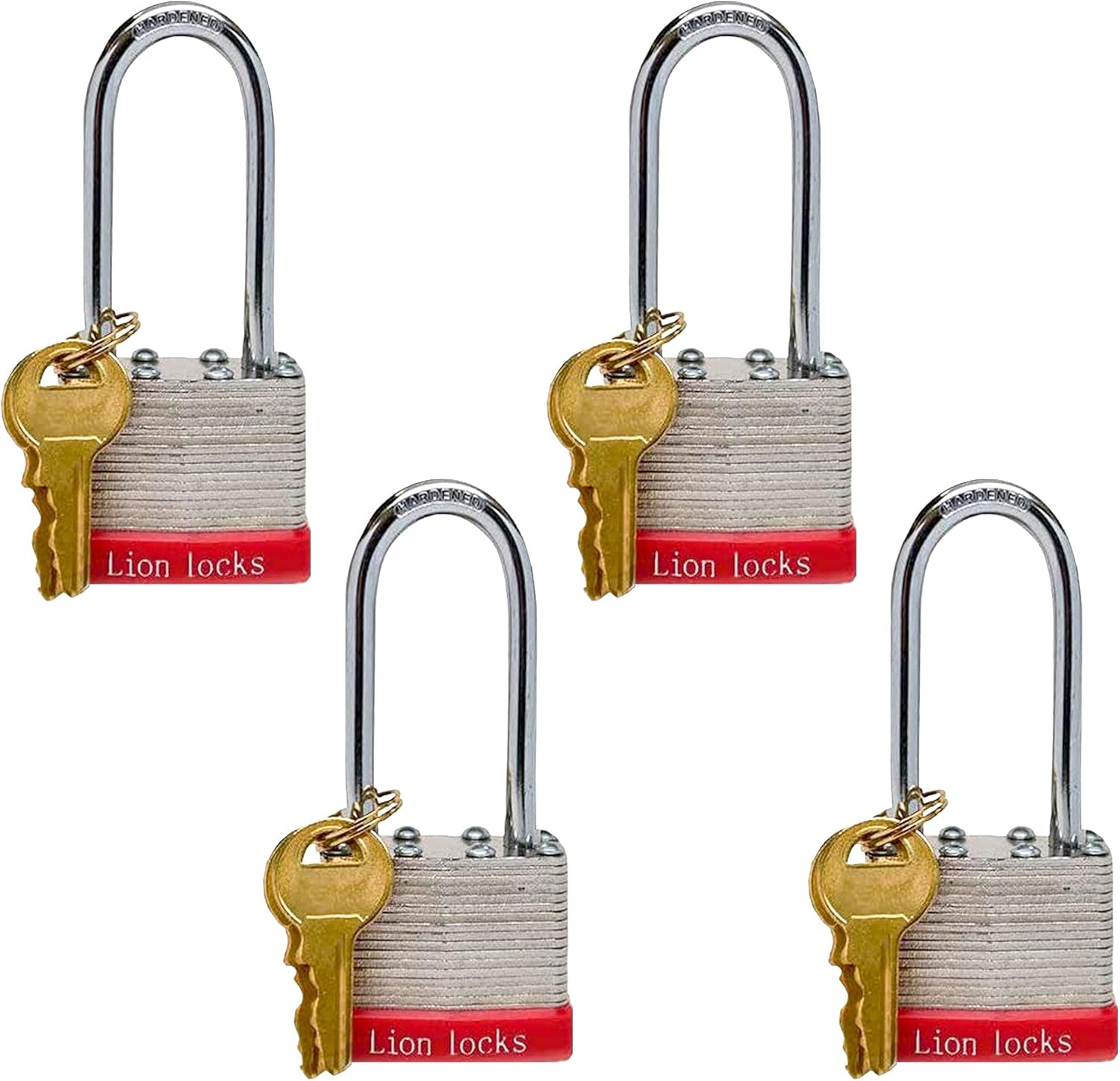 24 Keyed-Alike Padlocks, 48 Keys, Hardened Steel Case, Brass Pin Cylinder R26553