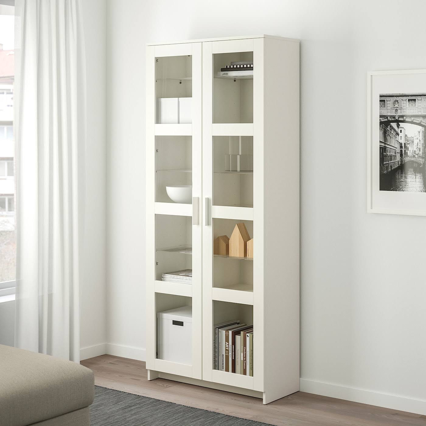 Glass-Door Cabinet, White L5918