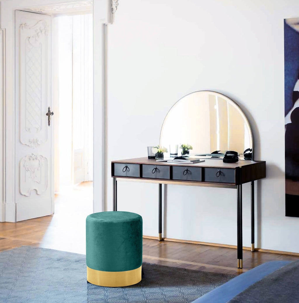 Green Velvet Ottoman & Stool O454