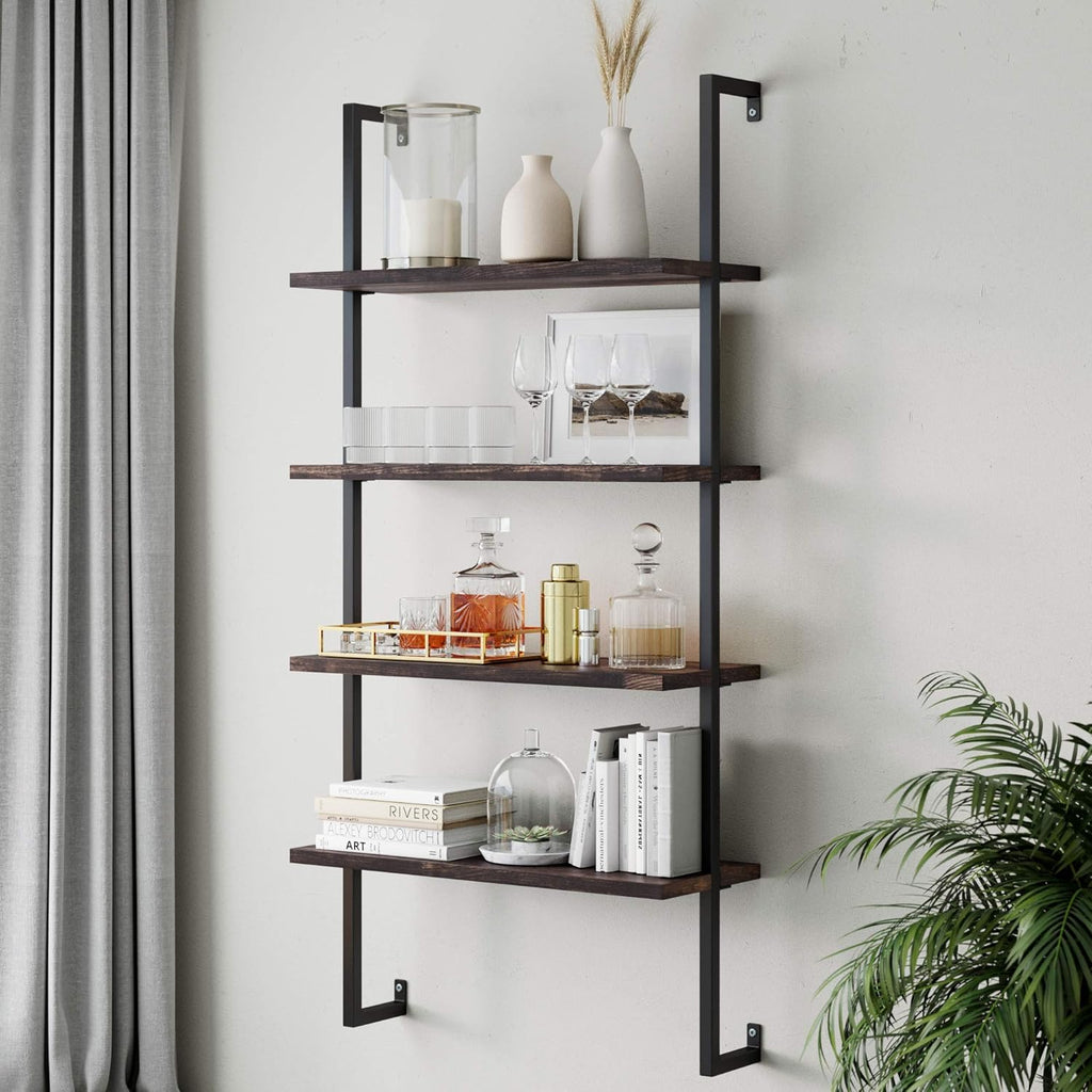 White/Gold 5-Shelf Ladder Bookcase P179