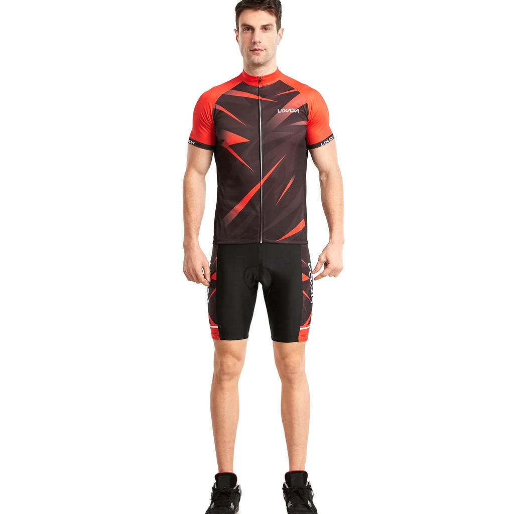 Men's Bike Jersey and Padded Shorts Set N193