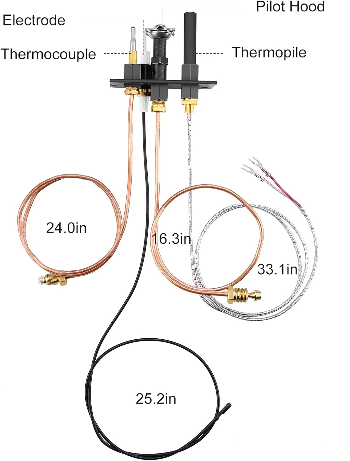 Propane and Natural Gas Pilot Assembly for Fireplace and Stoves W24886