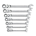7 Piece SAE 12 Point Flex Combo Wrench Set O33739