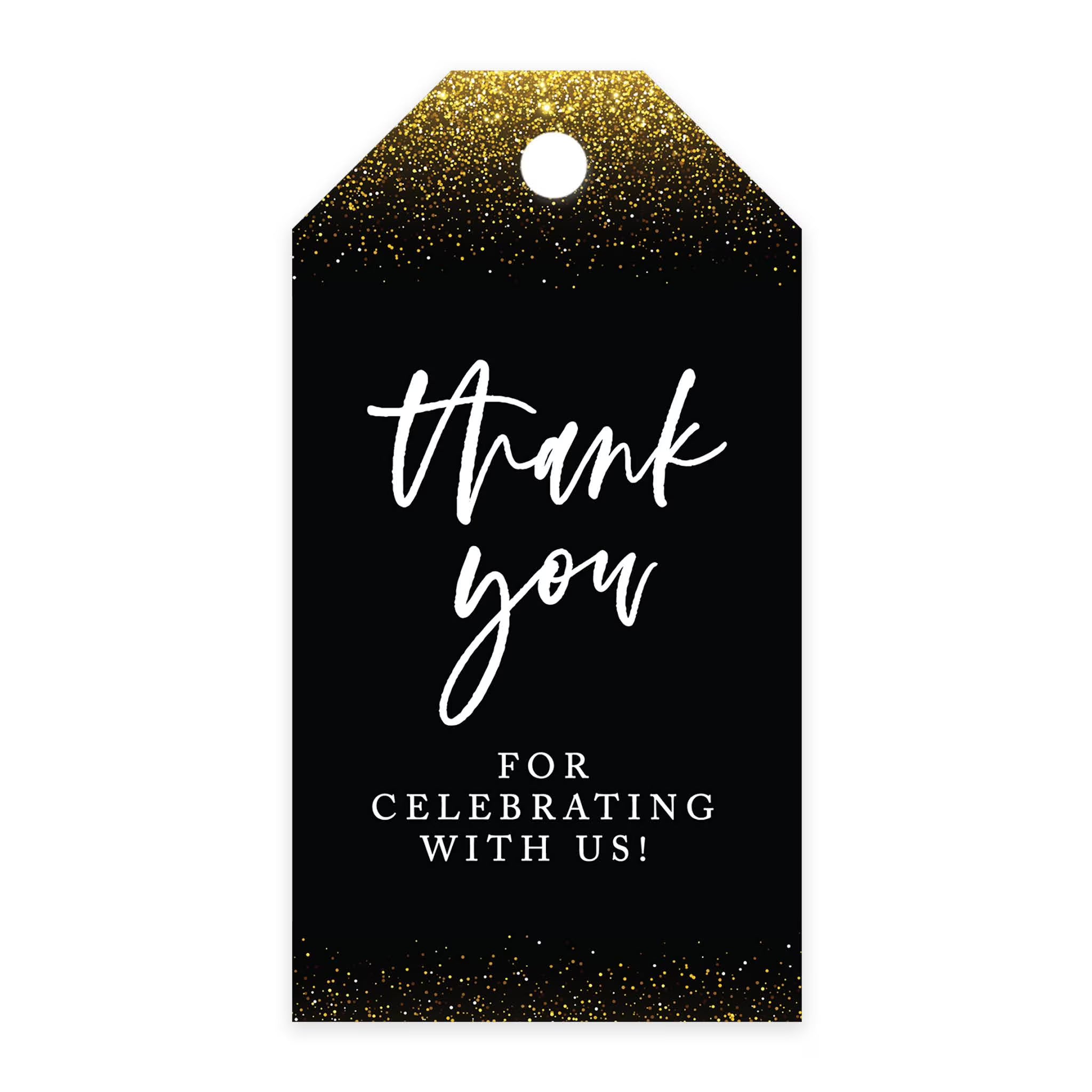 Gold Glitter Cardstock Favor Tags 100-Pk U538