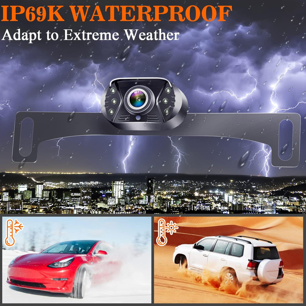 Wireless Backup Camera HD 1080P 5 Inch Monitor Touch Key Screen WiFi Rear View System Two Channels V79845