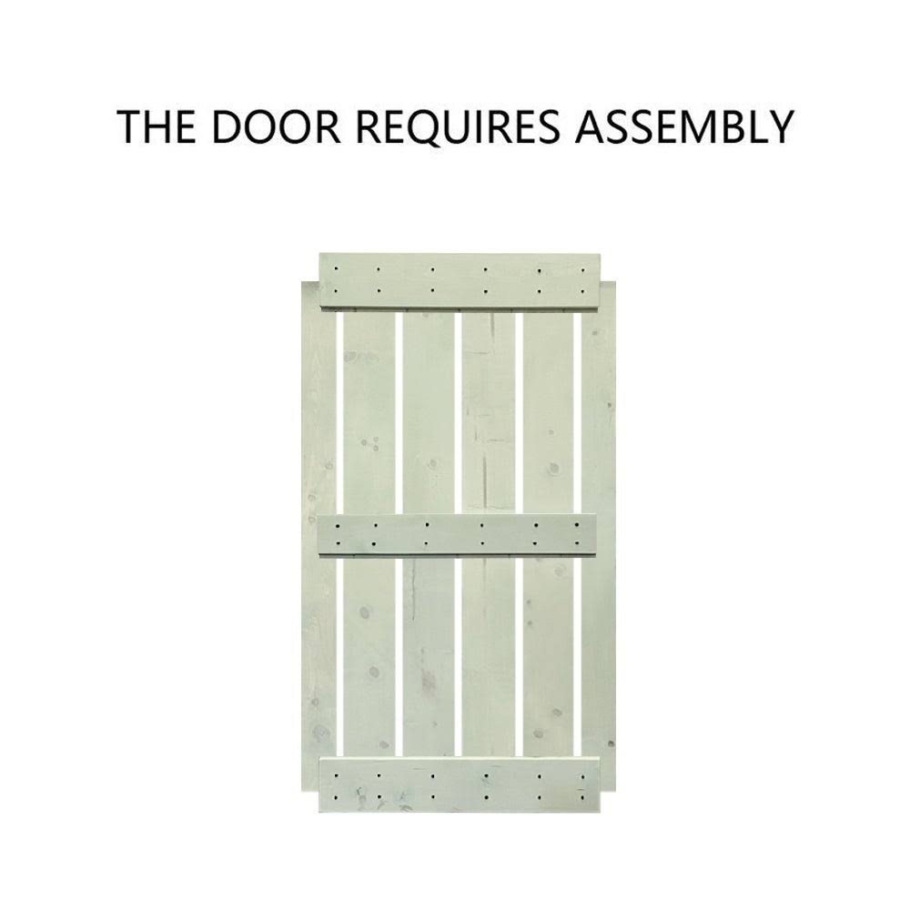 72 in. x 84 in. Solid Pine Wood Double Sliding Barn Door with Hardware Kit F627111