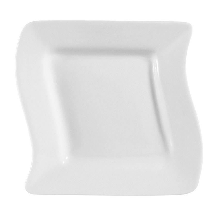 White Stoneware Square Plate 12in. - 1 doz Y25348