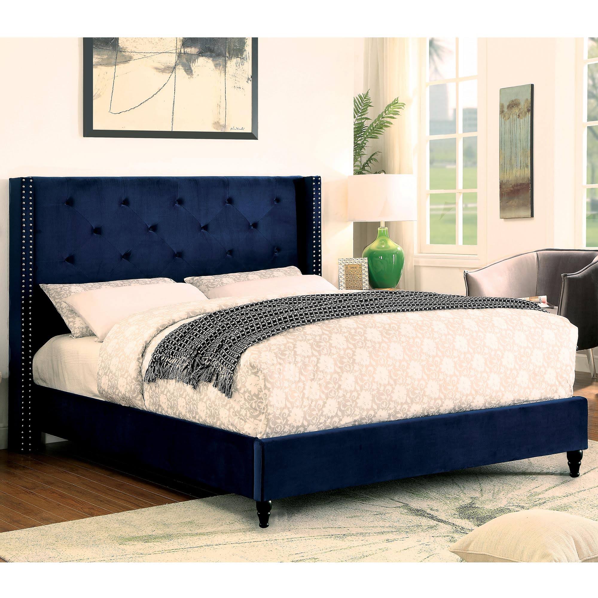 Navy Queen Platform Bed K354967