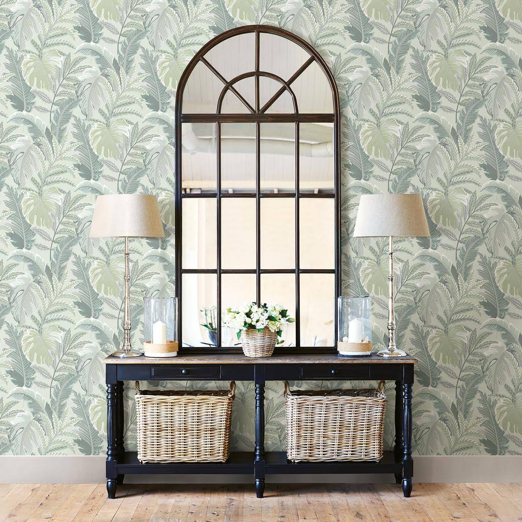Verdant Grey Botanical Wallpaper T9822