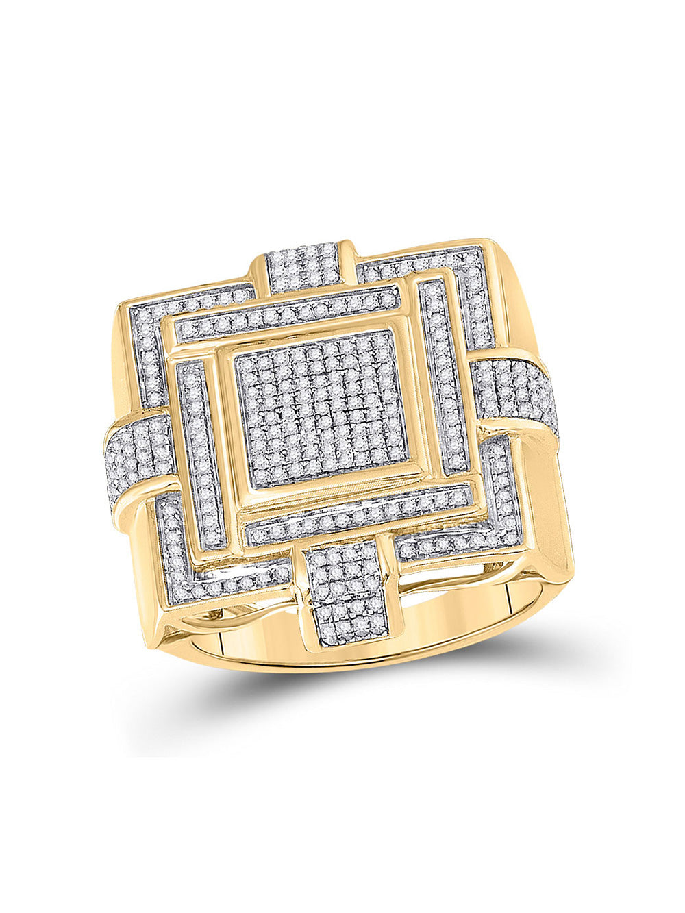 10kt Yellow Gold Womens Square Cluster Ring 7/8 Cttw L807659
