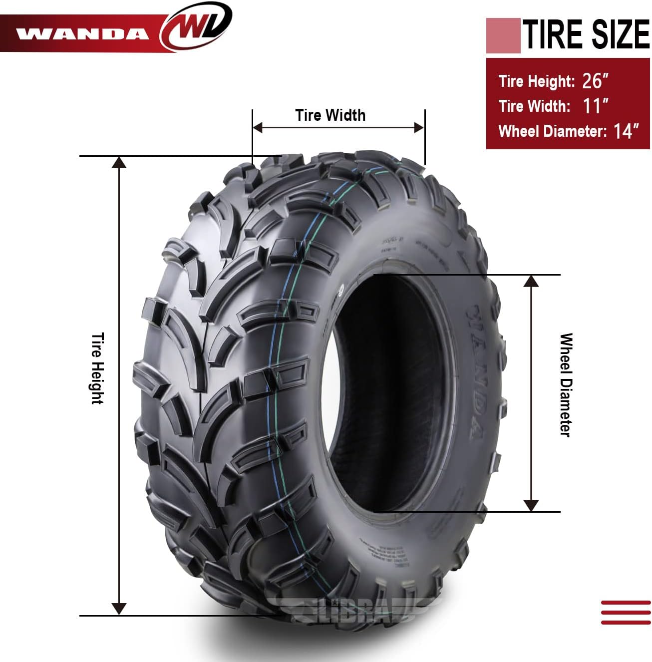 26x11-14 6PR ATV UTV Tires W881