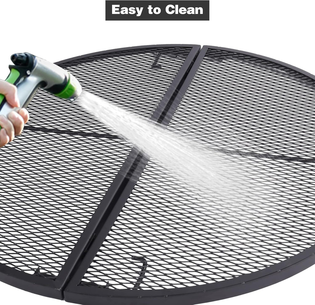 Black 30 Inch Heavy Duty Folding Round BBQ Grill Grate Z575