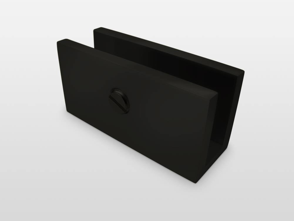 Frameless Shower Door Single Fixed Panel Matte Black S397091