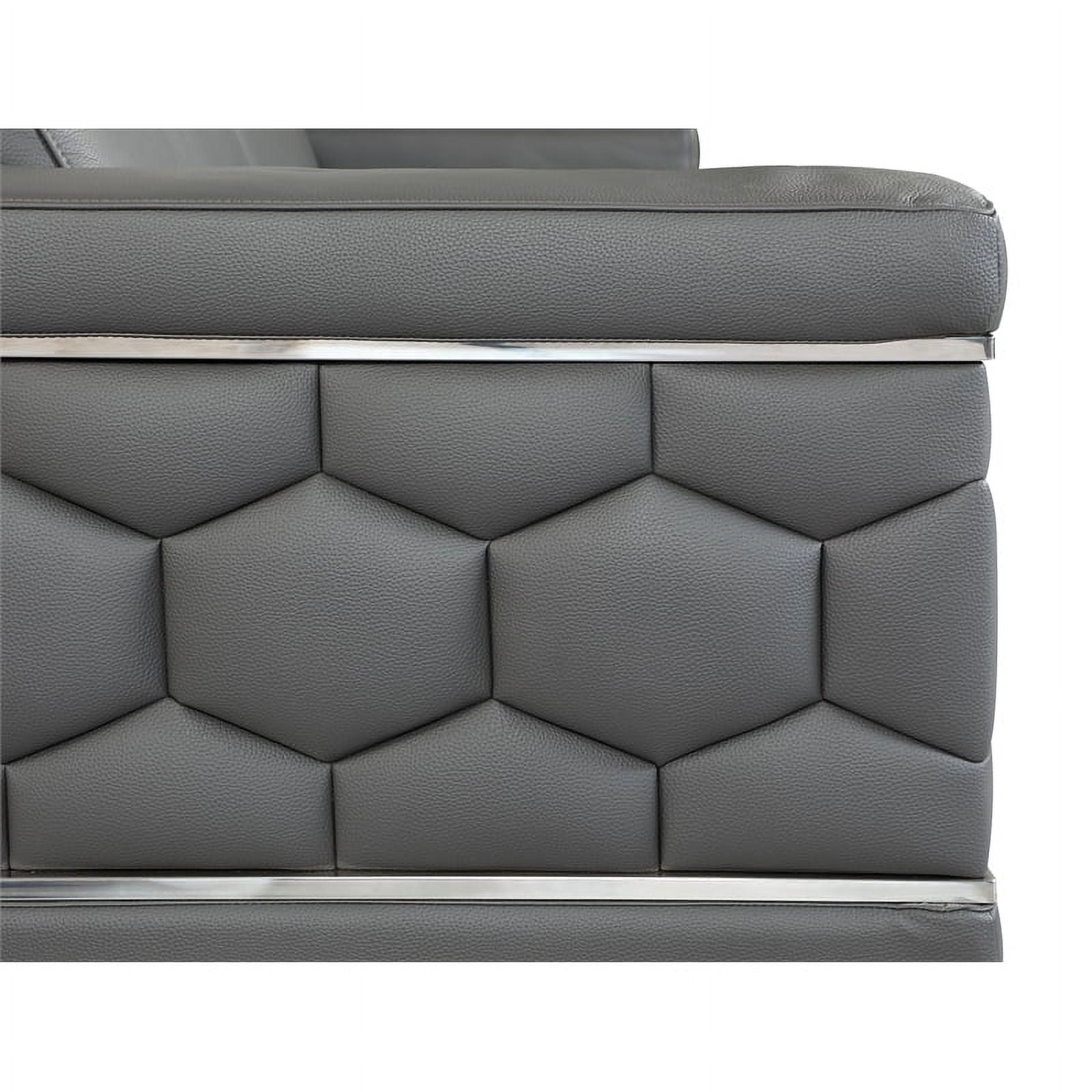 Genuine Italian Leather Loveseat in Gray M21388
