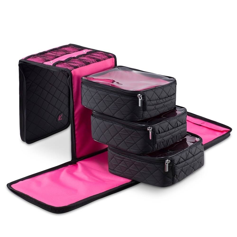 Black Soft-Sided Nail Polish Organizer Case K8406