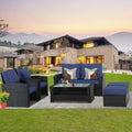 6-piece Rattan Wicker Outdoor Sectional Sofa I37983