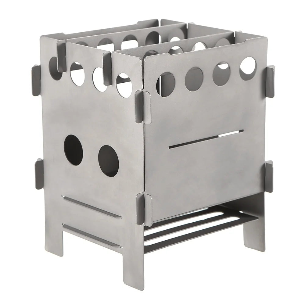 Titanium Folding Wood Pocket Camping Cooking Stove N1377