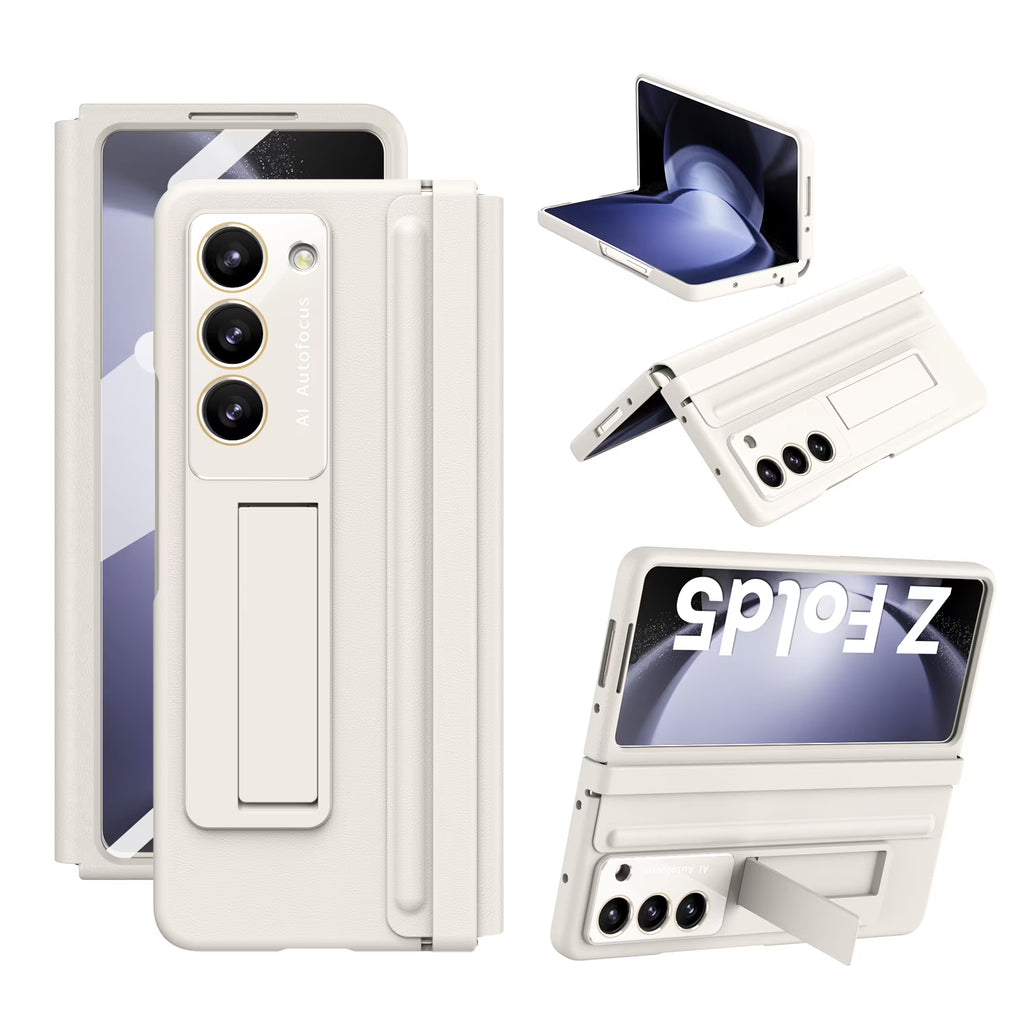White PU Leather Case with S Pen Holder and Screen Protector H585636