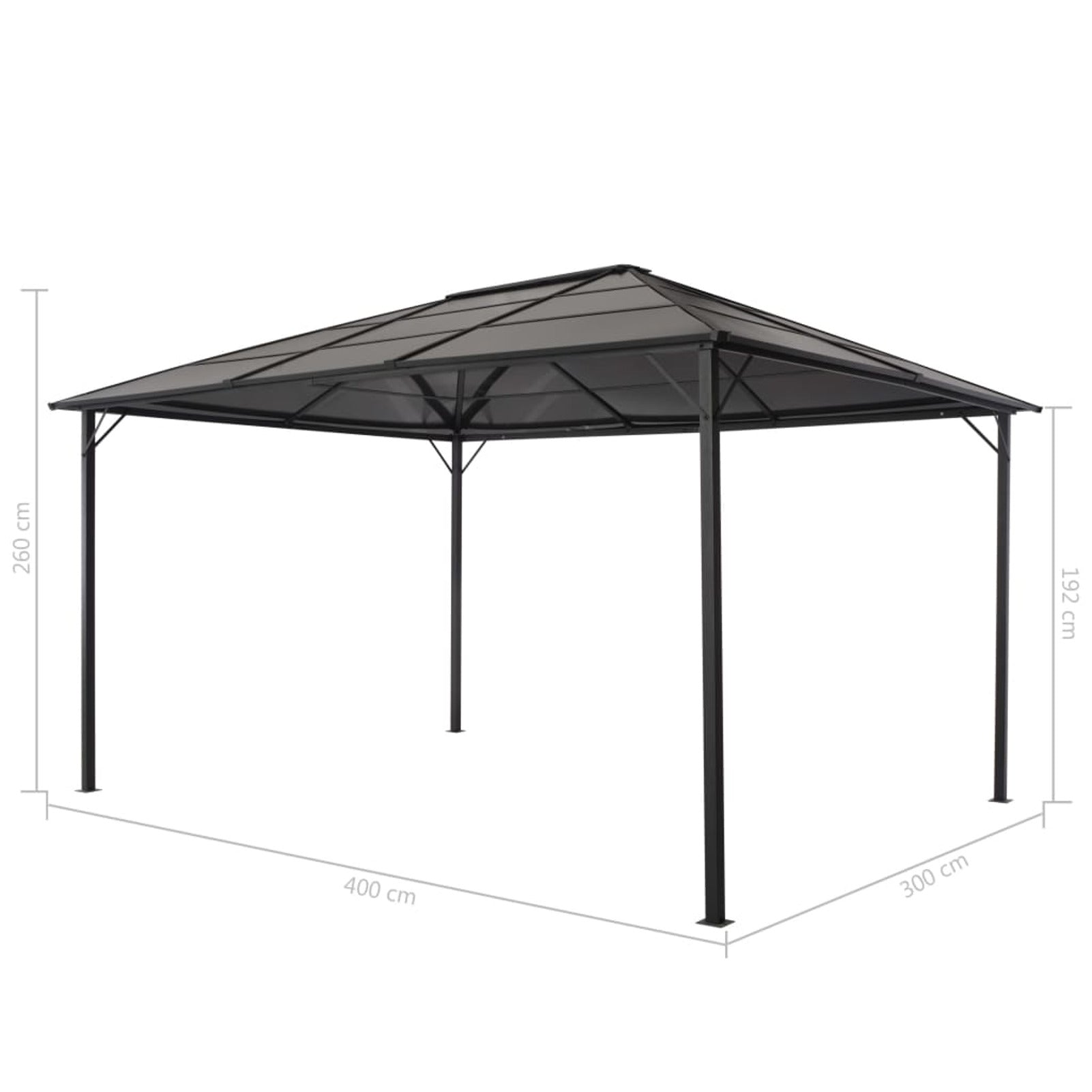 Black Outdoor Party Tent Canopy 18.9ft x 9.5ft x 10.1ft O777849