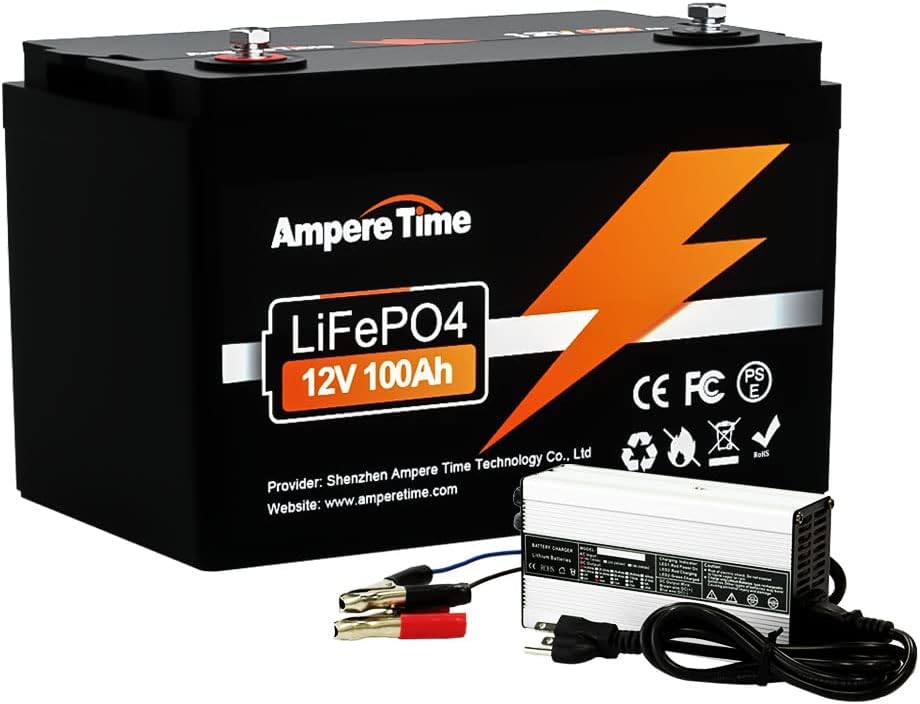 12V 100Ah LiFePO4 Battery with 14.6V 20A Charger, 100A BMS I750212