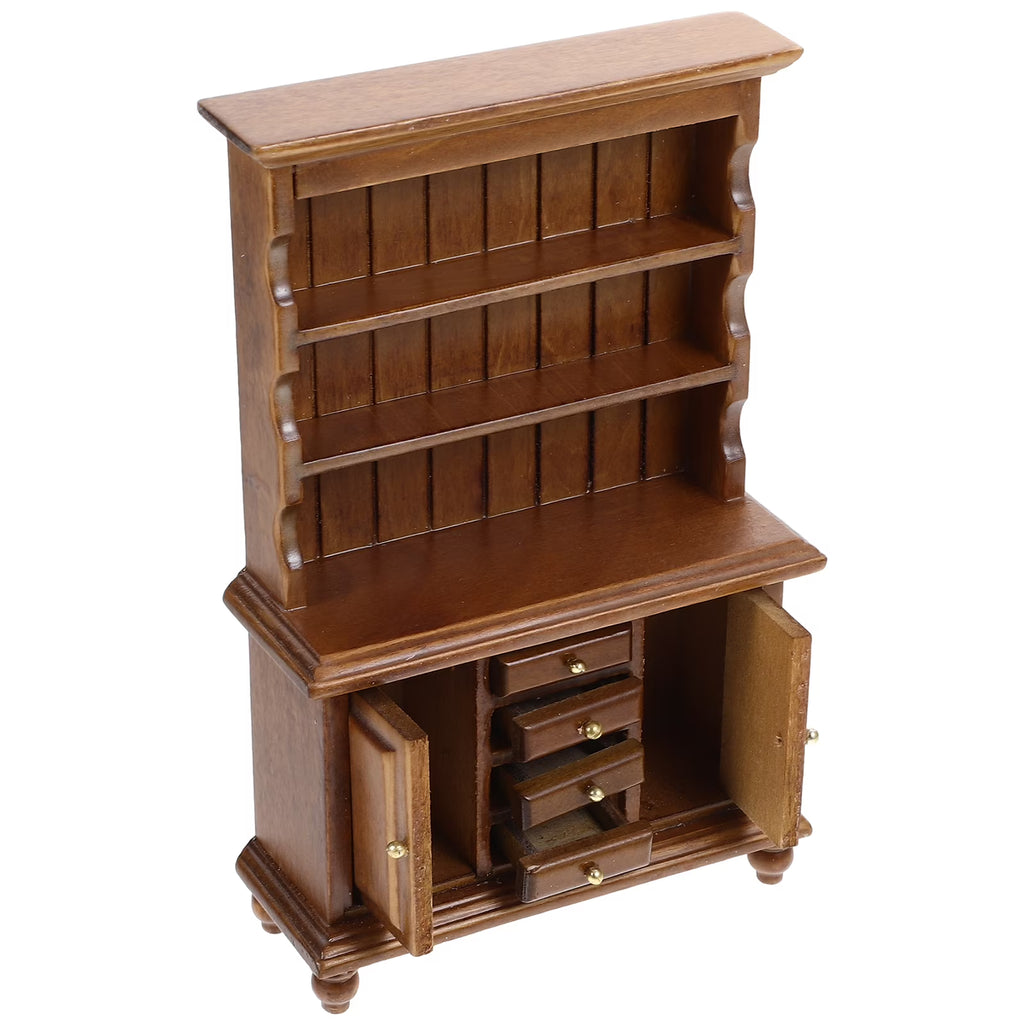 Walnut Color Wood Bookshelf Doll House Miniature B822