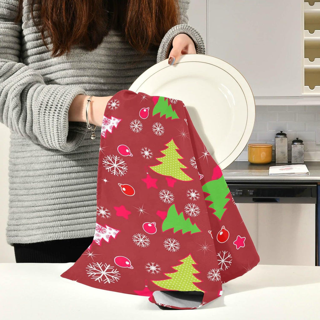 Red Green Kitchen Towels Set of 6 Dishcloths 28'' x 18'' I834