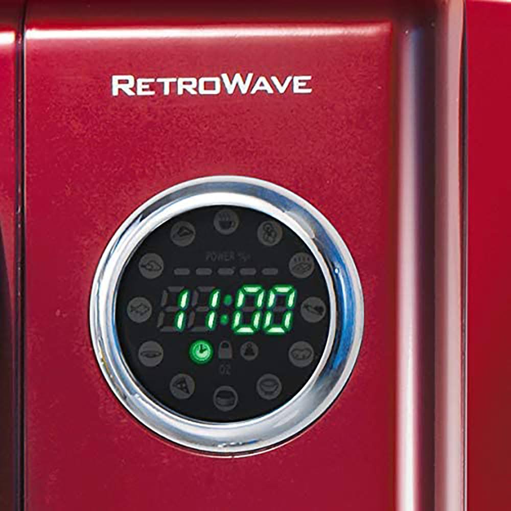 Retro 0.9 Cu ft Countertop Microwave Oven Metallic Red T971197