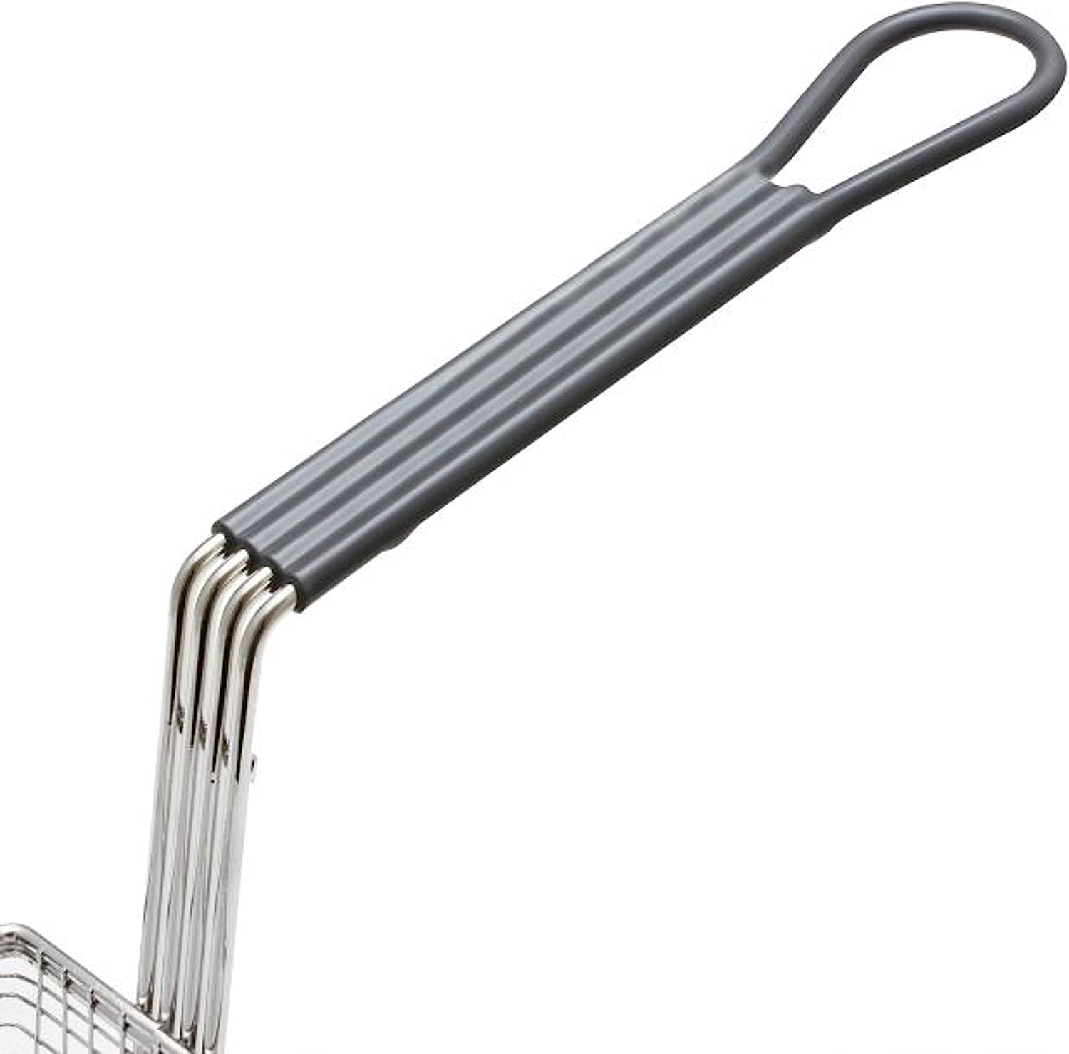 13-1/2" x 4-1/4" x 5-1/2" Rectangular Deep Fry Basket with Hook Nickel Plated Iron T2878