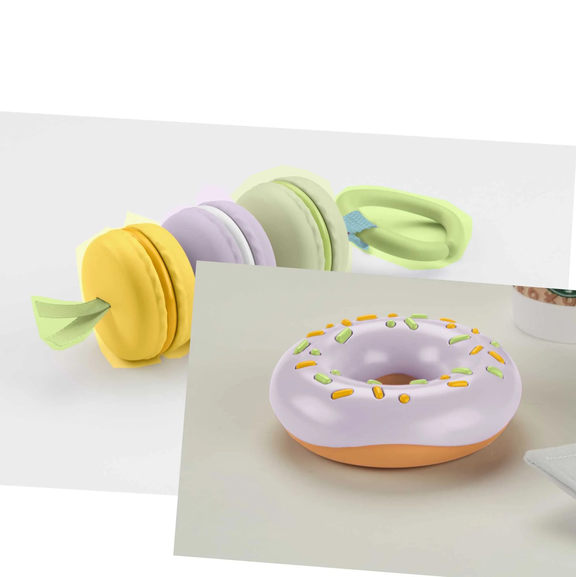 Plastic Pretend Food Rattle Toys for Infants 3+ Months F3016