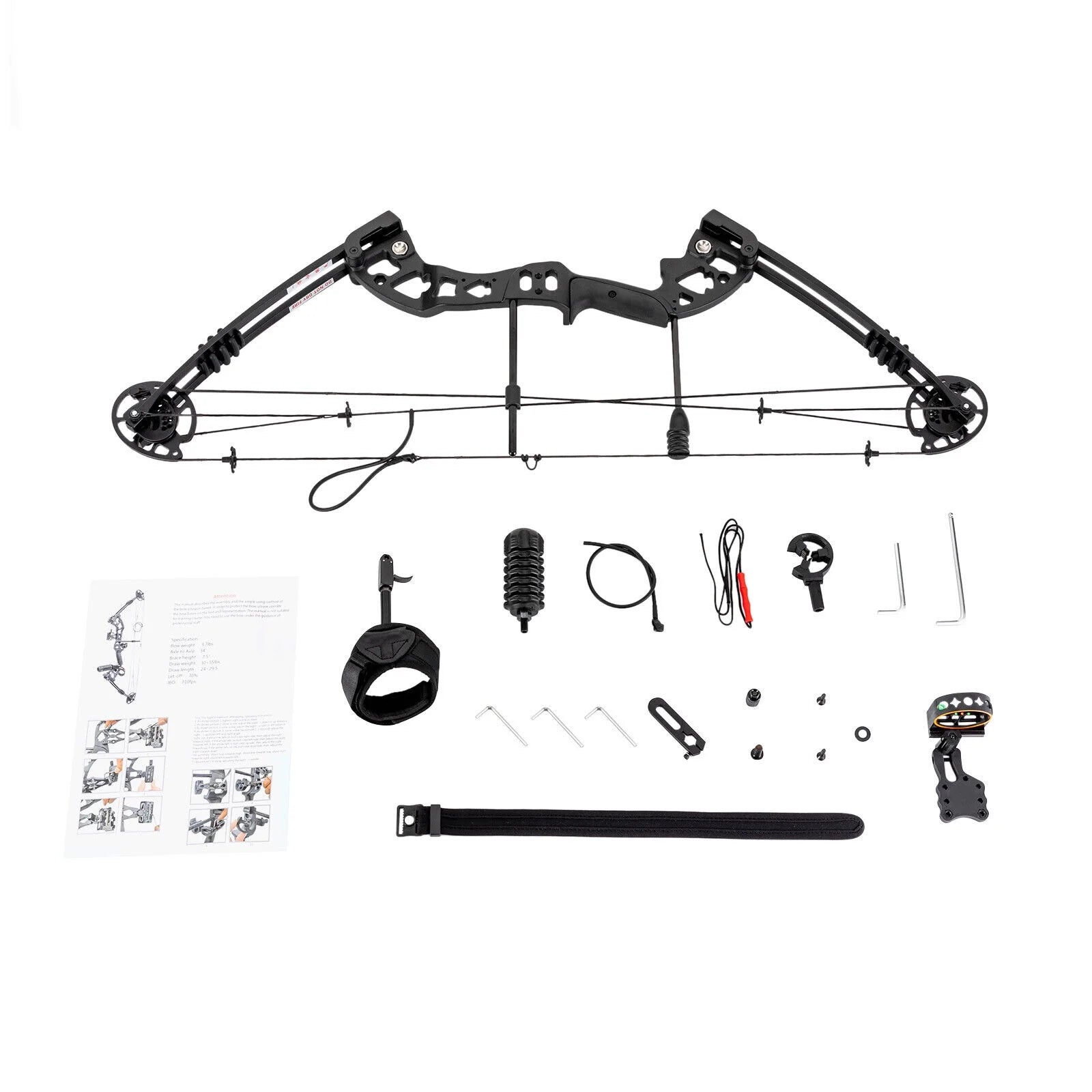 Compound Bow with 12 Arrows, 24-29.5 inches Draw Distance, 310FPS K874