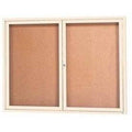 Ivory Aluminum Framed Enclosed Bulletin Board 24 x 12 in. F675042