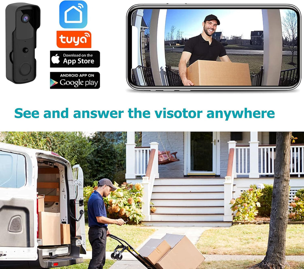 Wireless Video Doorbell Camera with Chime and Batteries L805061