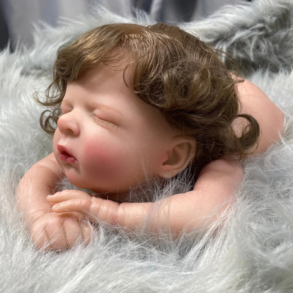 Bebe Reborn Doll Kit Luisa With Hair Transplant Handmade Doll Parts 3D Skin DIY Toys With Cloth Body Painted Doll Kit F534