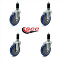 5x22 Blue Polyurethane Caster Set of 4 A1916