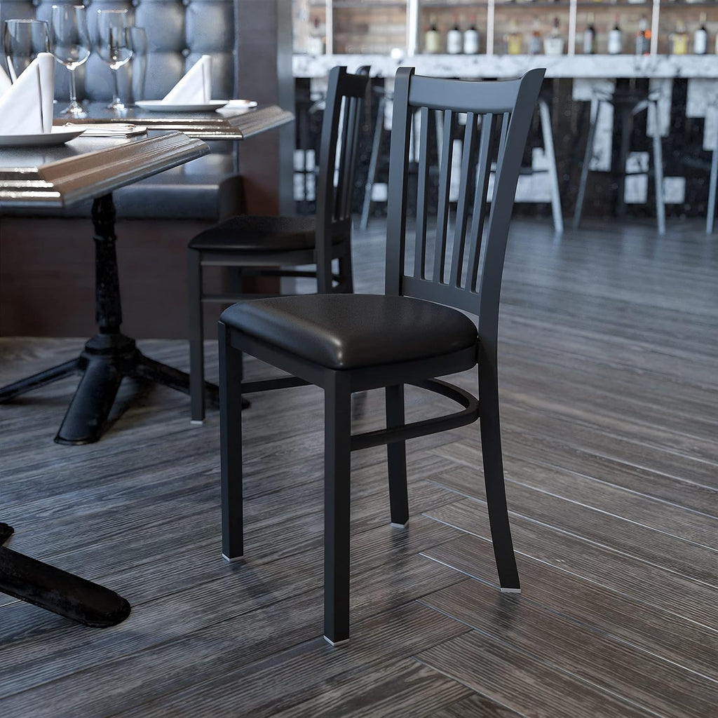 Black Walnut Wood Seat Metal Restaurant Chair G9561