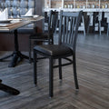 Black Walnut Wood Seat Metal Restaurant Chair G9561