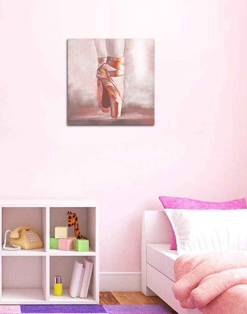 Pink Ballet Shoes Canvas Framed Artwork 24x24 D241