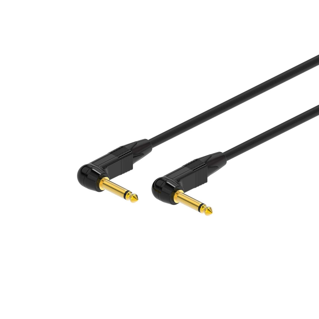 3 Feet Black 1/4 Inch Right Angle TS Instrument Cable Pack of 2 Y12026