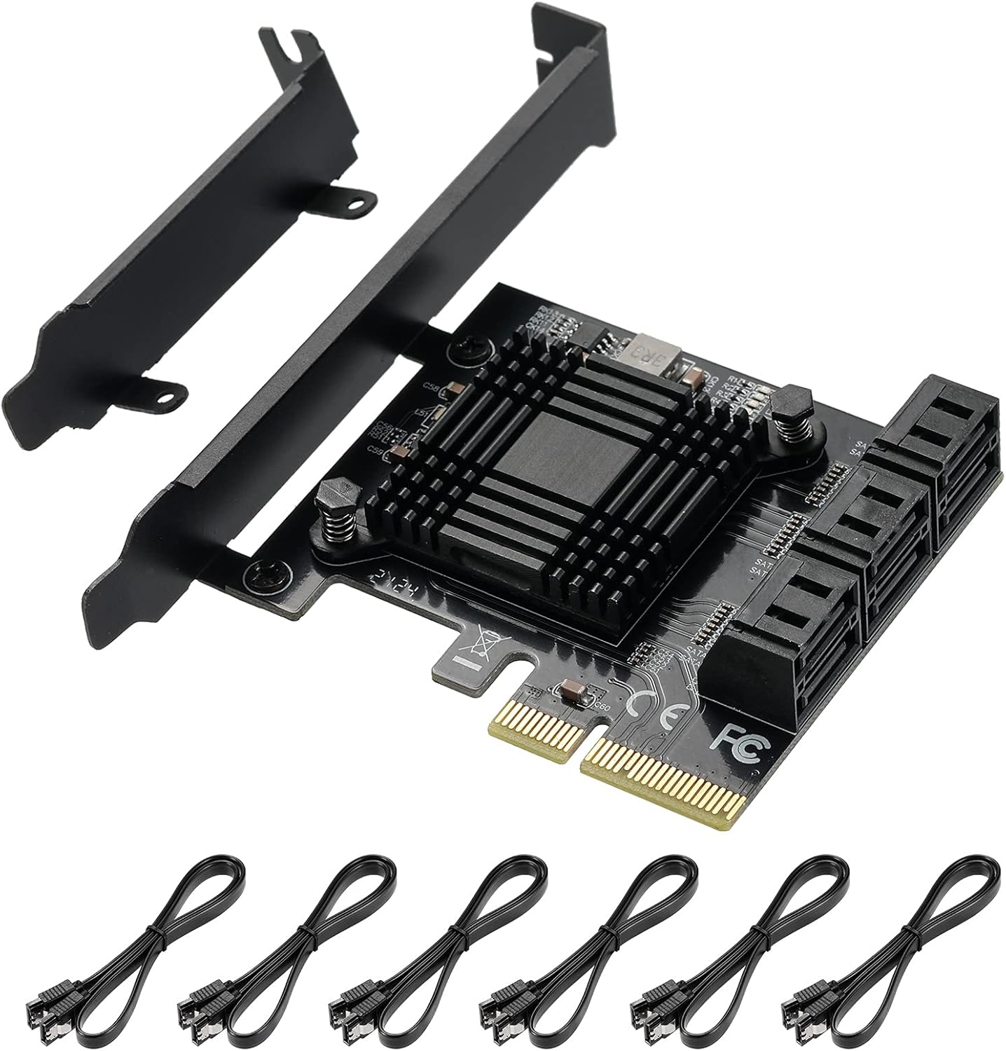 4X 16 SATA Port PCIe Card with 16 SATA Cables R90364