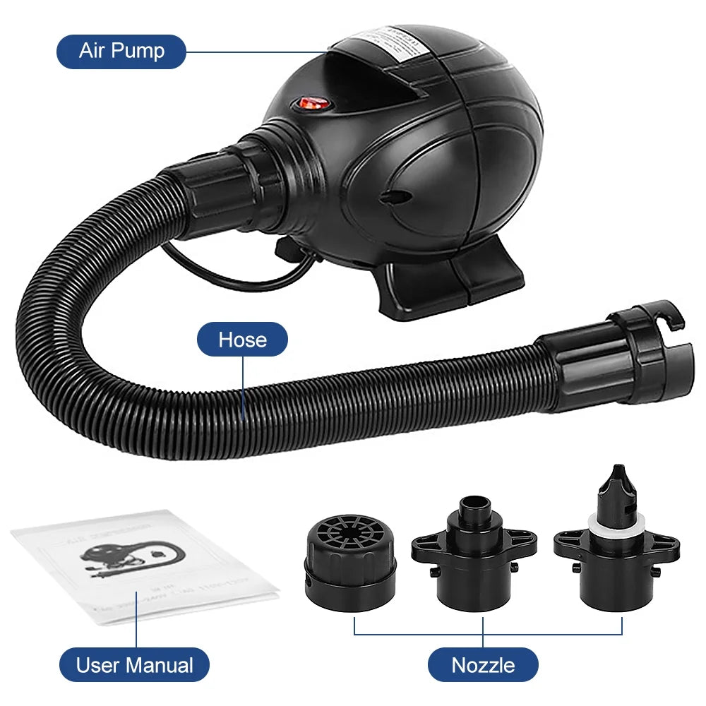 Portable 800W Electric Air Pump Inflator Deflator with 3 Nozzles P85309
