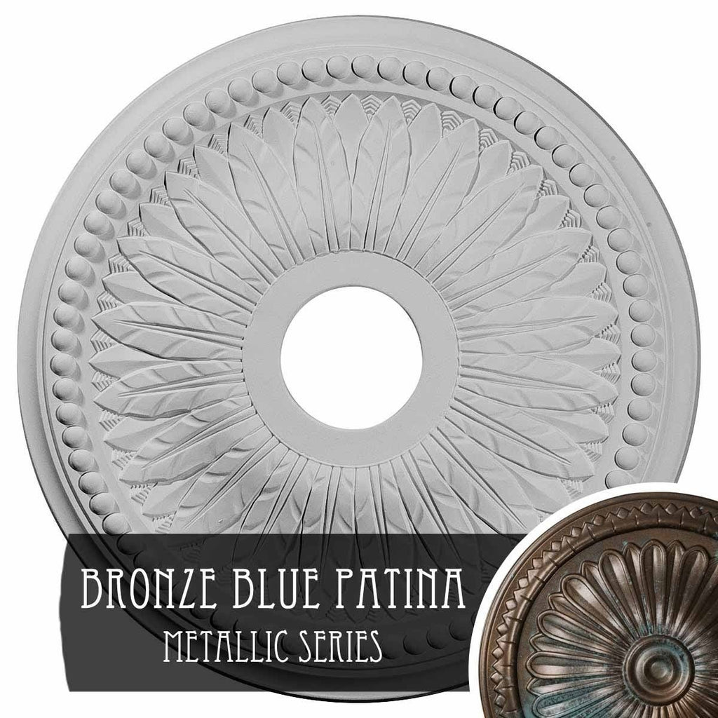 Bronze Blue Patina Hand-Painted Ceiling Medallion E863