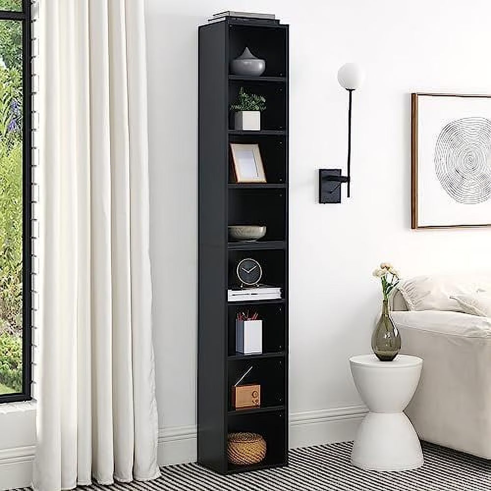 8-Tier Tall Narrow Bookcase with Adjustable Shelves (Walnut) C5444