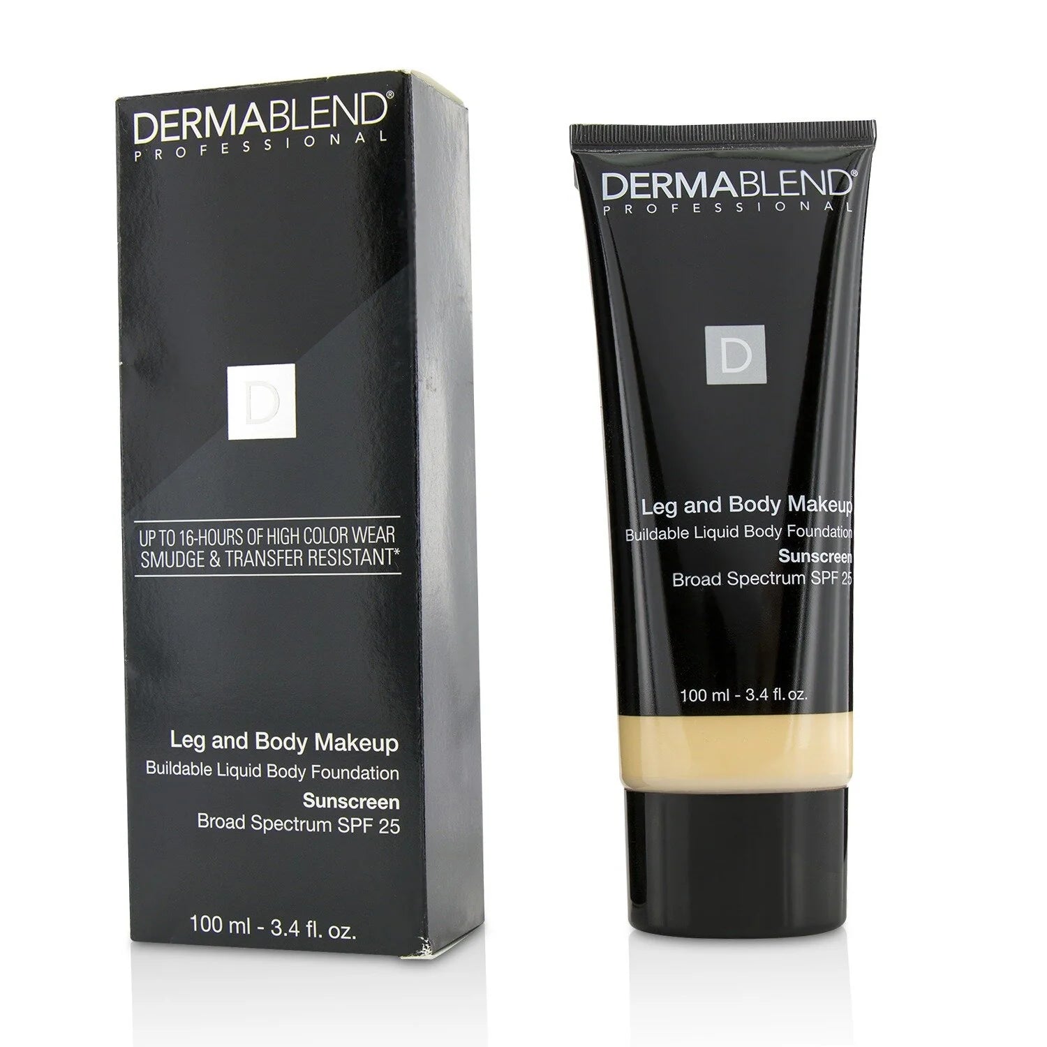 Leg and Body Make Up Liquid Body Foundation Sunscreen Broad Spectrum SPF 25 - #Deep Natural 100ml/3.4oz X6309
